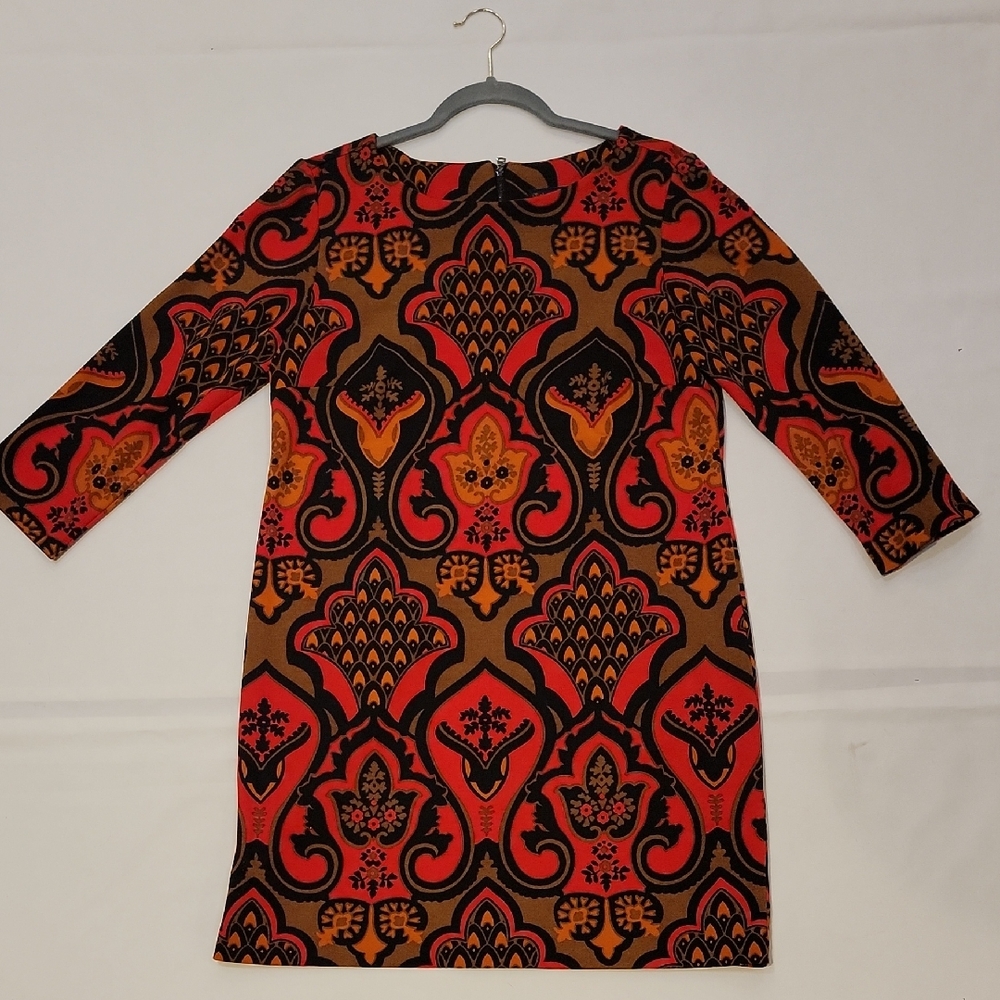 Just... Taylor Red and Black Long Sleeve Dress